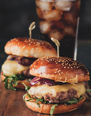 Juicy burgers served at Fancy B